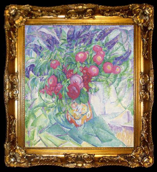 framed  Leon Comerre A still life with peonies, ta009-2